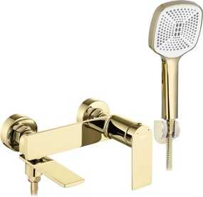 Rea Storm vaňová batéria s bodovou sprchovou sadou, zlatá, REA-B9985