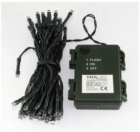 LED Vianočná vonkajšia reťaz 100xLED/2 funkcie/3xAA 10,8m IP44 studená biela