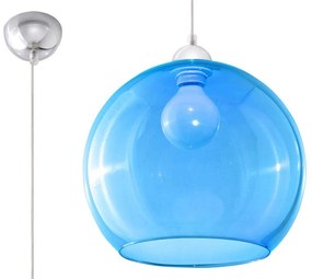 Závesné svietidlo Ball, 1x modré sklenené tienidlo