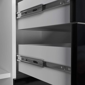 Komoda Torvi K 110 cm biela/čierna lesklá