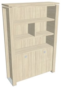 Vysoká skriňa Verno+ 140 x 46 x 210 cm, s regálom, agát