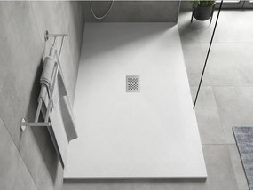 Mexen Hugo, obdĺžniková sprchová vanička SMC 170 x 100 cm, biela, oceľová krytka, 42101017-X