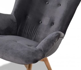 Kreslo Picolo s podnožkou, květy / prirodny (AN 2108)