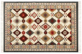Vlnený kelímový koberec 140 x 200 cm viacfarebný GHUKASAVAN  Beliani