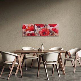 Obraz - Vlčie maky (s hodinami) (90x30 cm)
