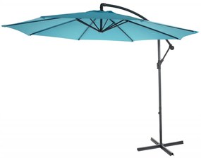 Slnečník Acerra Ø 3m polyester/oceľ - tyrkysovo-modrá so stojanom