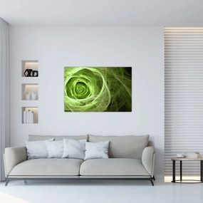 Obraz - Abstraktné ruže zelená (90x60 cm)
