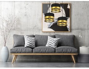 Luster na lanku MILO 3xE27/60W/230V zlatá/čierna