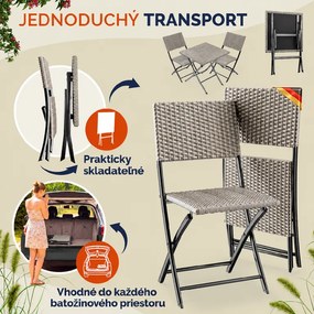 InternetovaZahrada Ratanový balkonový set - krémový