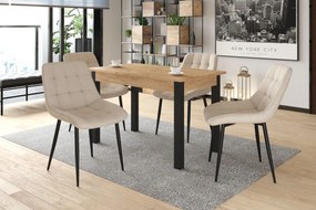 Dekorstudio Rozkladací jedálenský stôl CRAFTON dub zlatý craft/čierna konštrukcia