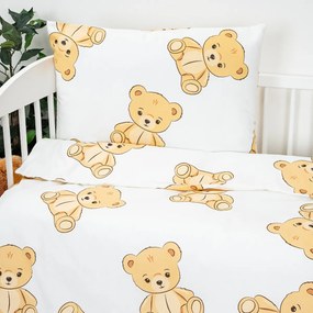 4Home Detské bavlnené obliečky do postieľky Teddies, 100 x 135 cm, 40 x 60 cm
