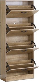 Skrinka na topánky s priehradkami G1018 OAK, dub, 4 poschodia