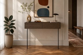 Konzola Dunari 100 cm so zásuvkami a kovovými nohami - dub dunin
