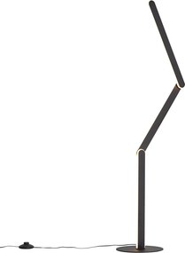 Dizajnová stojaca lampa čierna vrátane LED s 3-stupňovým stmievaním - Gate