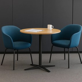 Konferenčný stolík AURA, priemer 60 cm, čierna podnož, čerešňa