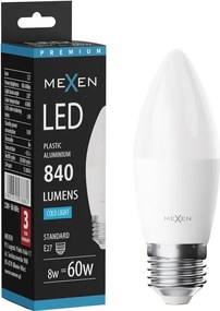 Mexen Nova, LED žiarovka E27, C37, 8W, Neutrálna - 4000K, 840 lm - L102-E27-0840-01