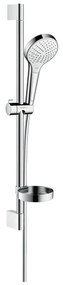 Hansgrohe Croma Select S, sprchová sada Vario so sprchovou tyčou 65 cm a miskou na mydlo, biela/chrómová, HAN-26566400