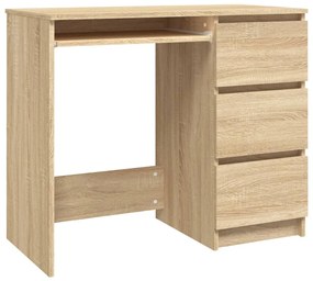 vidaXL Písací stôl, dub sonoma 90x45x76 cm, drevotrieska