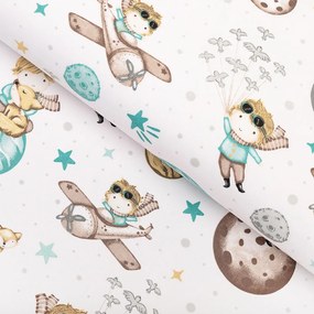 Biante Detský bavlnený behúň na stôl Sandra SA-561 Malý princ na bielom 35x140 cm