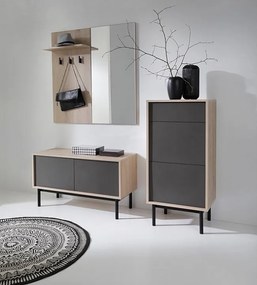 Predsieň Bergen BGD104 - dub Jackson Hickory / grafit / čierna