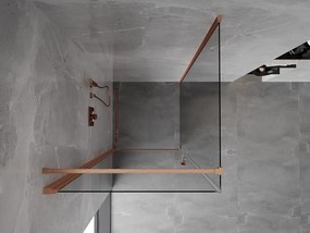 Mexen Mist-B, 1-krídlový výklopný sprchový kút 95 x 95 cm, číre sklo, medený matný profil, 8A2T-095-095-65-00