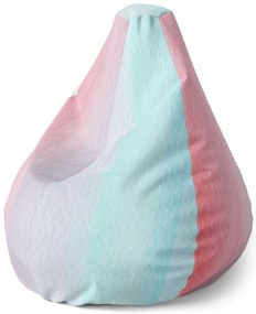 Sedací vak Pear cukrová vata - detský, ružová / tyrkysová