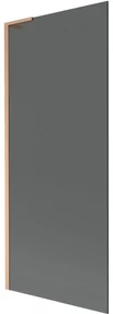 Mexen Next L, 1-krídlová vaňová zástena 80 x 150 cm, 6mm šedé sklo, medený profil, 895-080-000-03-40-65