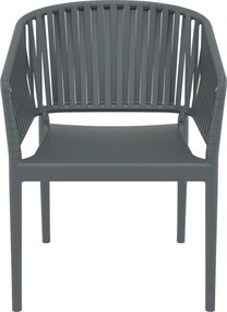 PORTOFINO záhradná stolička s podrúčkami dark grey