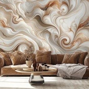 Samolepiaca tapeta hnedé abstraktné vlny