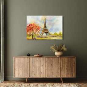 Maľovaný obraz Eiffelovej veže (90x60 cm)