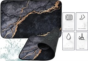 Protišmyková podložka do kúpeľne v dizajne mramoru - 80x50cm