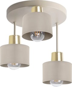 Stropné svietidlo Panta, 3x béžové kovové tienidlo, g, o
