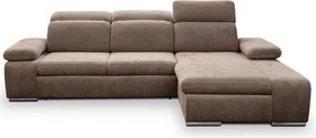 Rohová sedacia súprava Odessa, svetlo hnedá látka, pravý roh