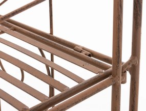 Kovová polica regál Lenja - Hnedá antik