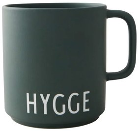 Design Letters Hrnček Favourite s uchom a s nápisom Hygge, dark green