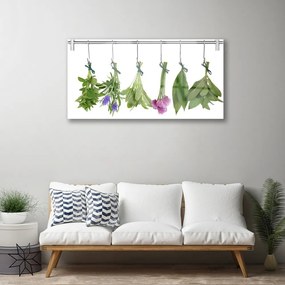 Skleneny obraz Sušené byliny listy kvety 120x60 cm