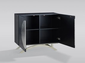 Komoda Stilig ST832 100 cm čierna/strieborná