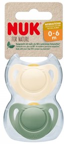 Latexový cumlík NUK For Nature 0-6m 2 ks box zelená, vel. 0-6 m