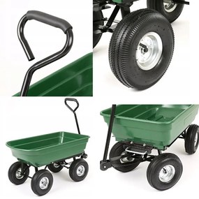 Vyklápací záhradný vozík s pevnou rukoväťou