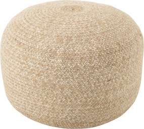 Vonkajší prírodno-krémový okrúhly puf Miami Outdoor - Ø 50*35 cm