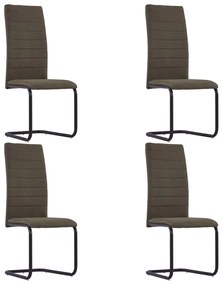 Jedálenské stoličky, perová kostra 4 ks, hnedé, látka