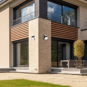 Exteriérové solárne nástenné LED svietidlo Butterfly, 1x LED 3,2w, biela, pohybový senzor