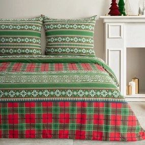 VIANOČNÉ FLANELOVÉ OBLIEČKY AURORA 140X200 CM, 1 KS 70X80 CM VZOROVANÉ