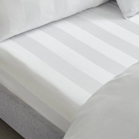 Biela napínacia saténová plachta 150x200 cm So Soft Satin Stripe – Catherine Lansfield