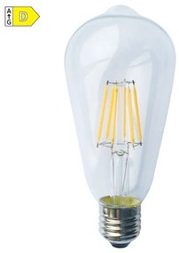Diolamp LED Filament žiarovka číra ST64 6W/230V/E27/2700K/820Lm/360°