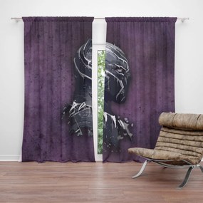 Sablio Záves BLACK PANTHER z profilu Fialový hmlistý: 2ks 140x250cm