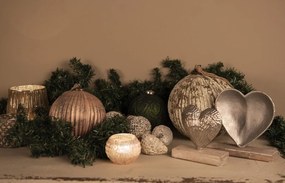 Béžovo-hnedá antik vianočná ozdoba šiška - 14*14*25 cm