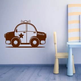 Veselá Stena Samolepka Autíčko policajné Farba: hnědá, Veľkosť: 40 x 25 cm