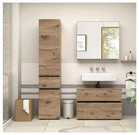 Skrinka pod umývadlo v dekore duba v prírodnej farbe 80x55 cm Wisla – Støraa