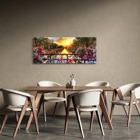 Obraz - Východ slnka v Amsterdame (120x50 cm)